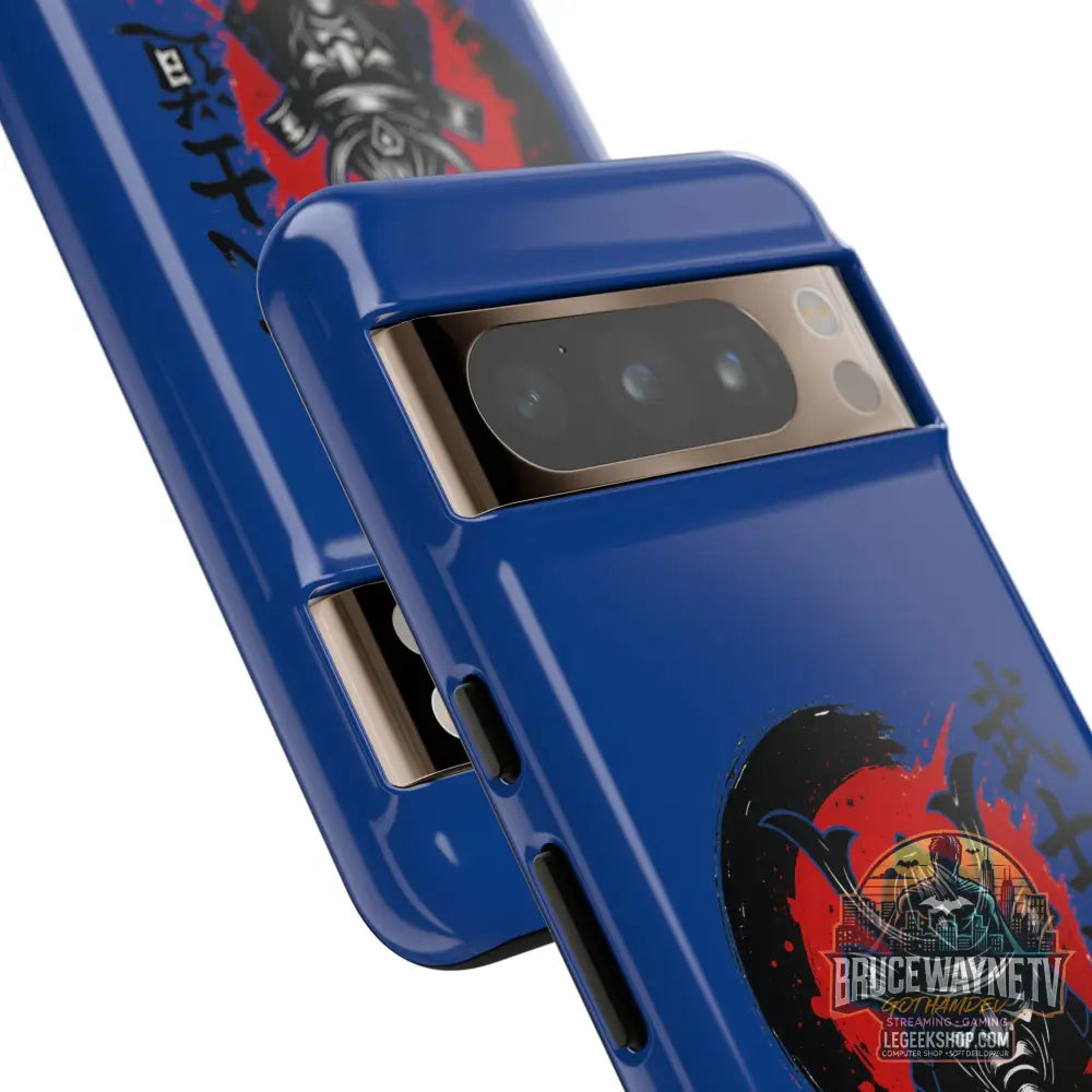 📱 samurai phone case Bleue foncé – coque renforcée Pixel & Galaxy 📱 - Phone Case