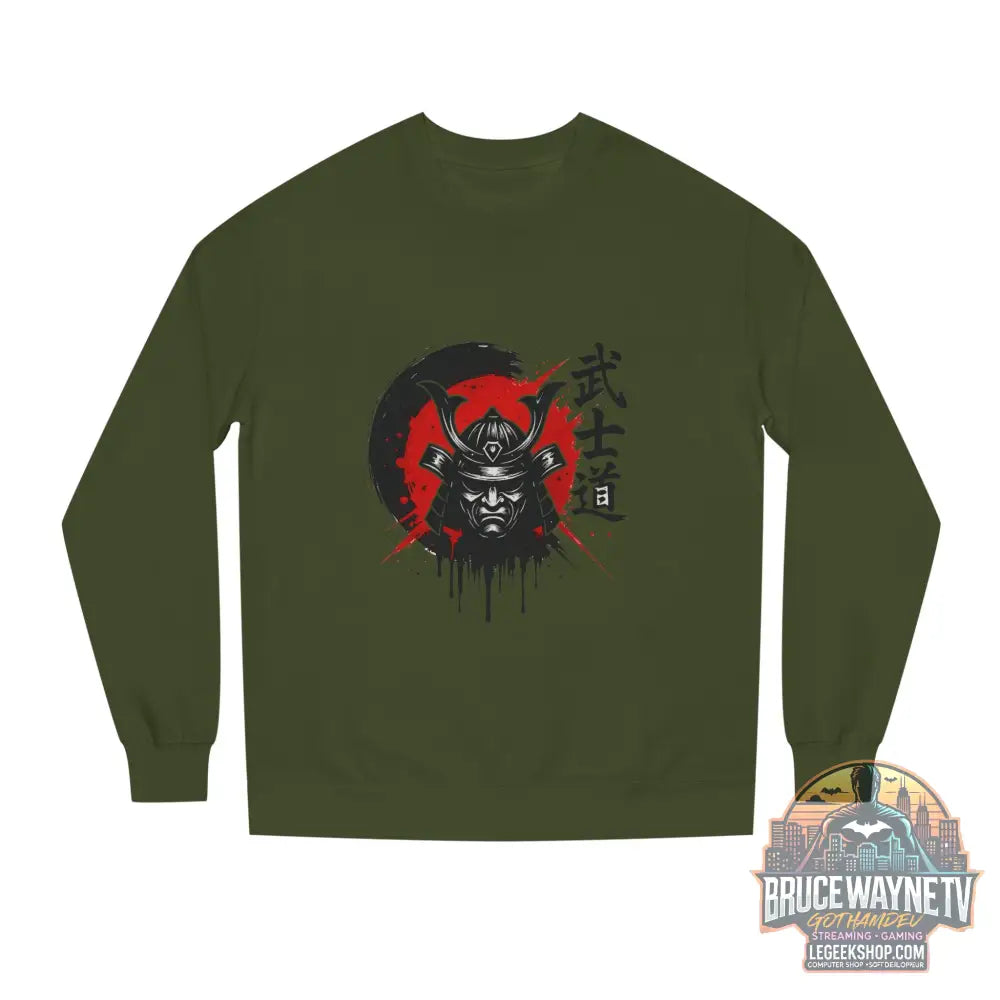🎮 Samurai Warrior Sweatshirt Unisexe Col Rond 🎮 - Army / S - Sweatshirt