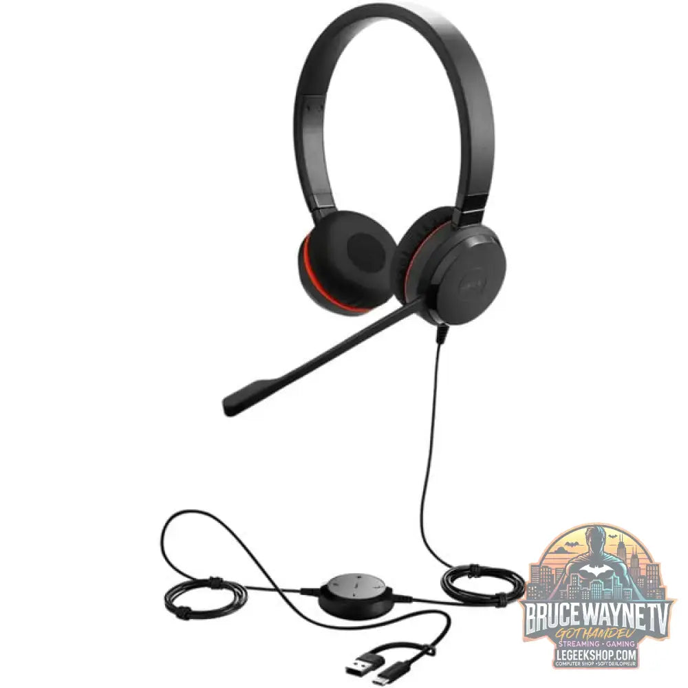 Jabra Evolve 30 II, Headset noir, Microsoft Teams-Version, 3,5 mm Klinkenstecker, USB C et USB A, Stereo - Jabra - vue 2